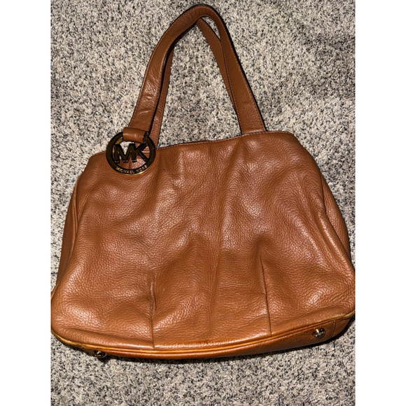 Michael Kors Handbags - Women's Michael Kors Brown Gold Leather Hobo Bag One Size